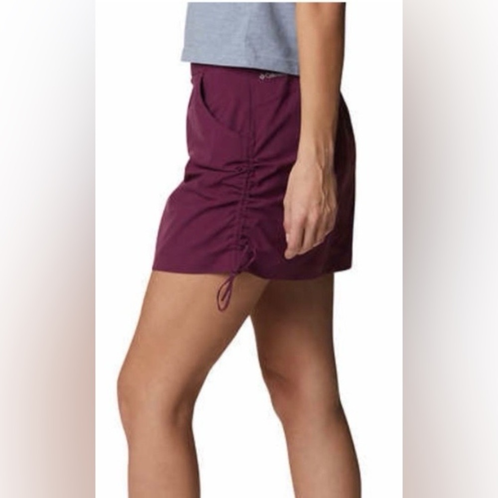 Columbia All Season Skort Mid Rise Side Draw Strings in Magenta Purple size XS